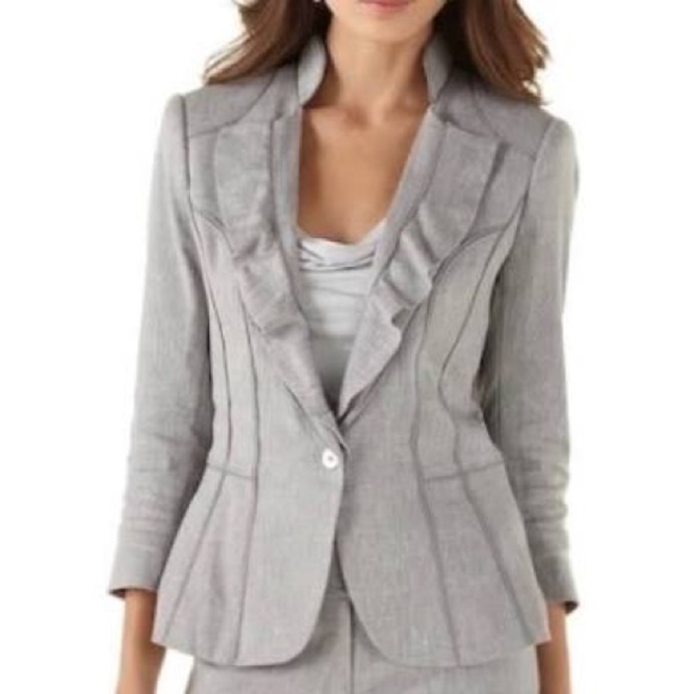 WHITE HOUSE BLACK MARKET PROVINCIAL LINEN JACKET